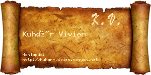 Kuhár Vivien névjegykártya